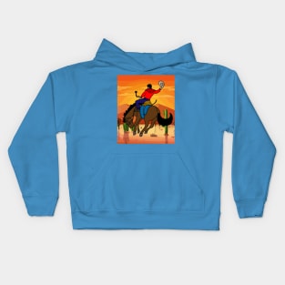 Rodeo Riding On A Horse Kids Hoodie